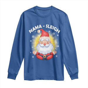 Christmas Yoga Long Sleeve Shirt Nama Sleigh Cute Santa TS09 Royal Blue Print Your Wear