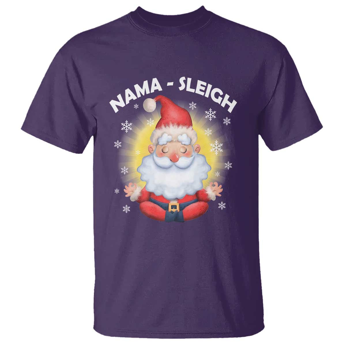 Christmas Yoga T Shirt Nama Sleigh Cute Santa TS09 Purple Print Your Wear