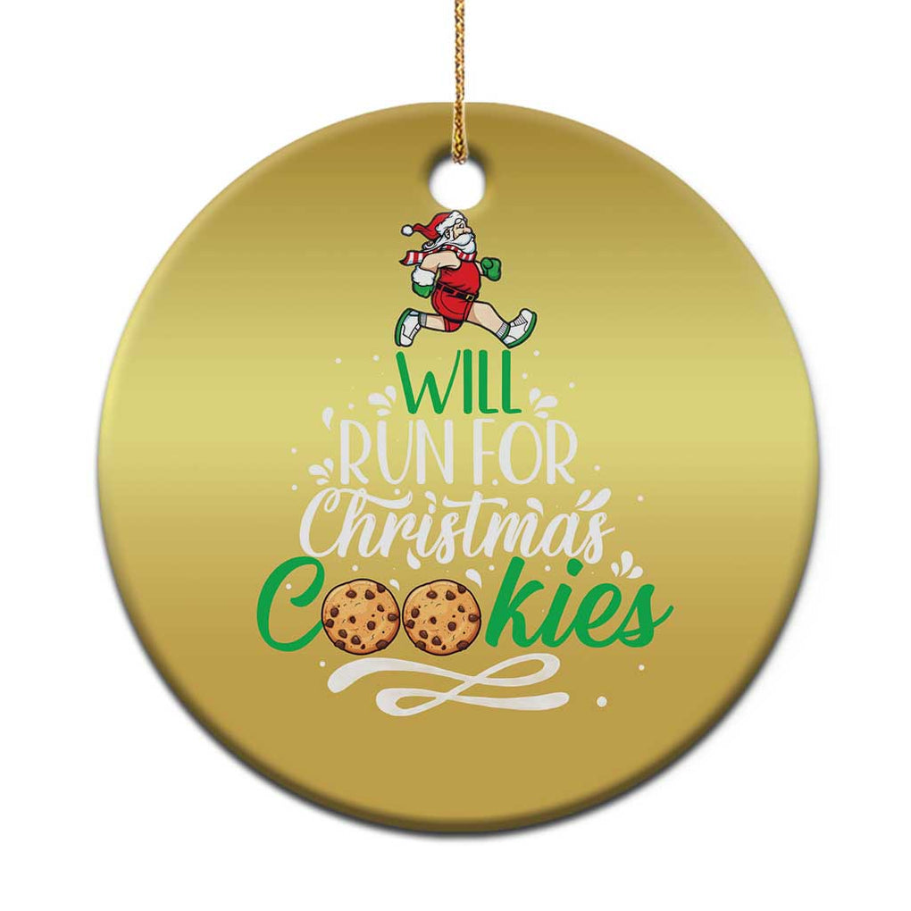 Xmas Gymer Christmas Ornament Will Run For Christmas Cookies Santa Running Race TS09 Print Your Wear