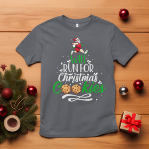 Will Run For Christmas Cookies Santa Running Race T Shirt TS09 Charcoal Printyourwear