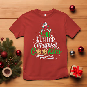 Will Run For Christmas Cookies Santa Running Race T Shirt TS09 Red Printyourwear