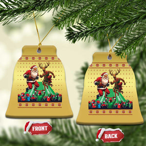 Xmas Football Christmas Ornament Santa Reindeer Football Match TS09 Bell Flake Gold Print Your Wear