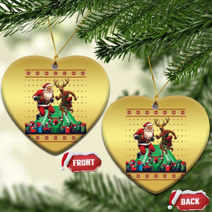 Xmas Football Christmas Ornament Santa Reindeer Football Match TS09 Heart Gold Print Your Wear