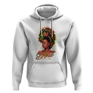 God Says I Am Melanin Strong Unique Black Women Hoodie TS09 White Printyourwear