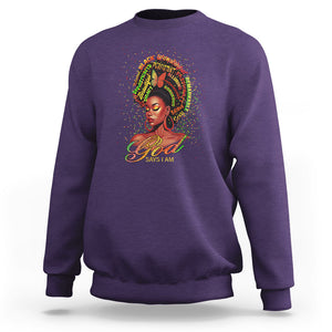 God Says I Am Melanin Strong Unique Black Women Sweatshirt TS09 Purple Printyourwear