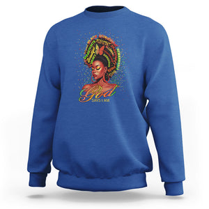 God Says I Am Melanin Strong Unique Black Women Sweatshirt TS09 Royal Blue Printyourwear