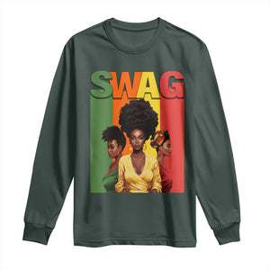 Black History Month Swag Melanin Queen Long Sleeve Shirt TS09 Dark Forest Green Print Your Wear