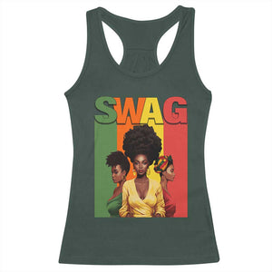 Black History Month Swag Melanin Queen Racerback Tank Top TS09 Dark Forest Green Print Your Wear