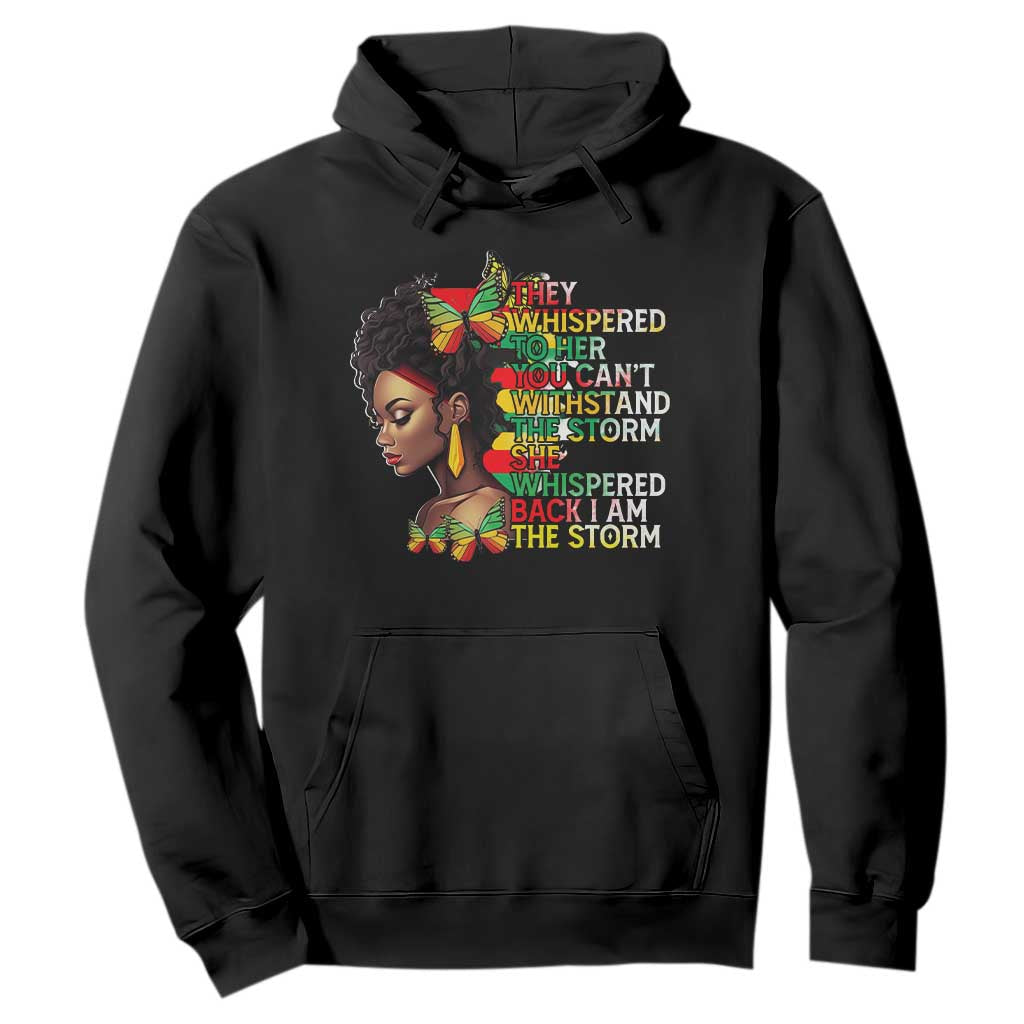 Black History Month Hoodie African Women She Whispered Back I Am The Storm TS09