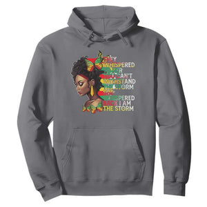 Black History Month Hoodie African Women She Whispered Back I Am The Storm TS09 Charcoal Printyourwear