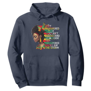 Black History Month Hoodie African Women She Whispered Back I Am The Storm TS09 Navy Printyourwear