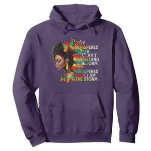 Black History Month Hoodie African Women She Whispered Back I Am The Storm TS09 Purple Printyourwear