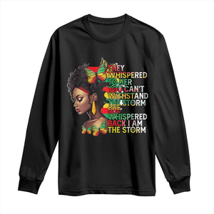 African Women Black History Month Long Sleeve Shirt She Whispered Back I Am The Storm TS09 Black Print Your Wear