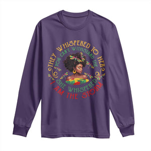 Melanin Women Black History Month Long Sleeve Shirt Dragon Fly She Whispered Back I Am The Storm TS09 Purple Print Your Wear