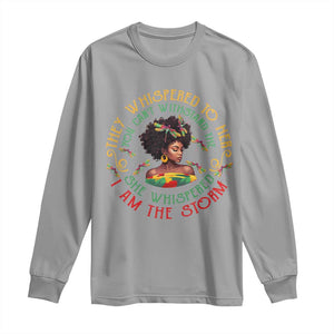 Melanin Women Black History Month Long Sleeve Shirt Dragon Fly She Whispered Back I Am The Storm TS09 Sport Gray Print Your Wear