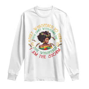 Melanin Women Black History Month Long Sleeve Shirt Dragon Fly She Whispered Back I Am The Storm TS09 White Print Your Wear