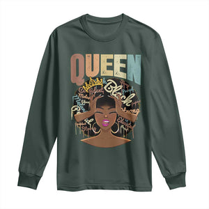 African Americans Teacher Long Sleeve Shirt Educated Strong Black Queen Women TS09 Dark Forest Green Print Your Wear