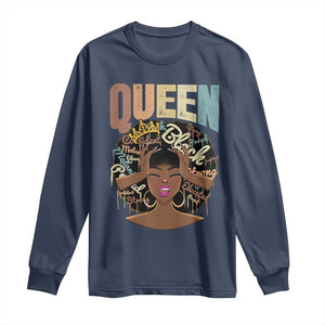 African Americans Teacher Long Sleeve Shirt Educated Strong Black Queen Women TS09 Navy Print Your Wear