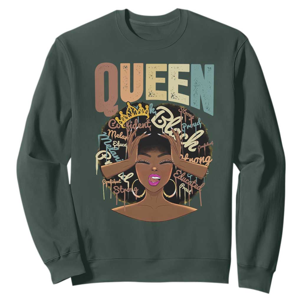 Educated Strong Black Queen African Americans Sweatshirt TS09 Dark Forest Green Printyourwear
