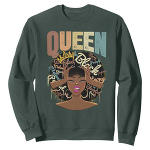 Educated Strong Black Queen African Americans Sweatshirt TS09 Dark Forest Green Printyourwear