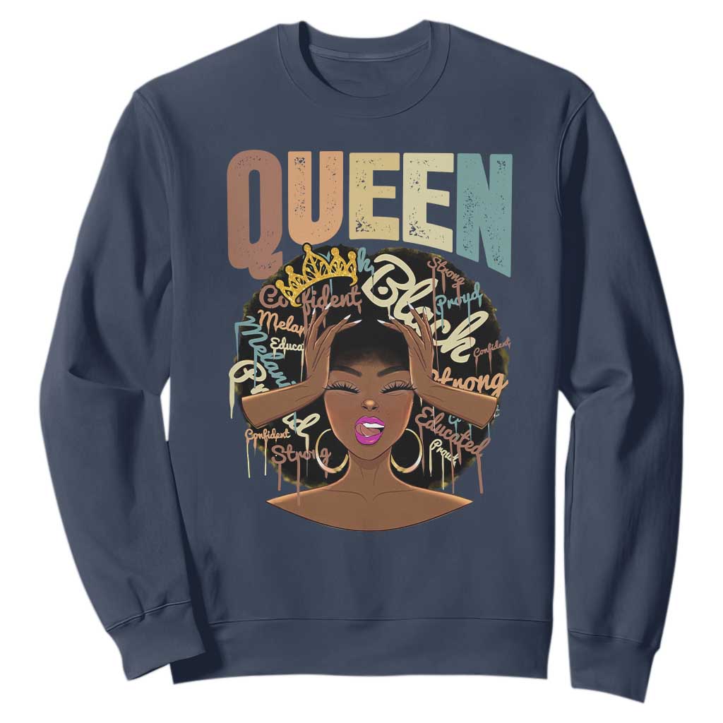 Educated Strong Black Queen African Americans Sweatshirt TS09 Navy Printyourwear