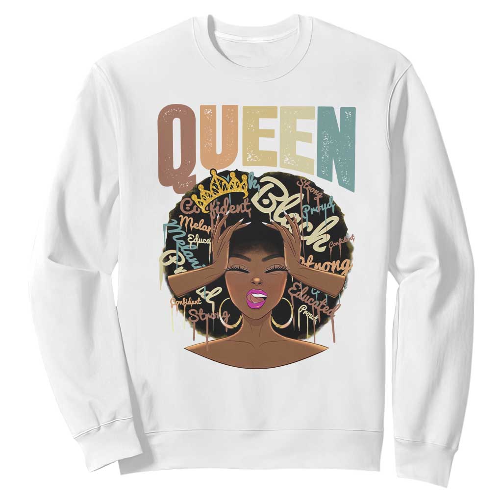 Educated Strong Black Queen African Americans Sweatshirt TS09 White Printyourwear