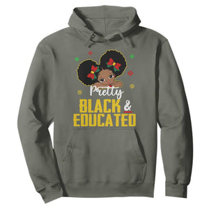 Pretty Black And Educated I Am The Strong African Queen Girl Hoodie TS09 Military Green Printyourwear