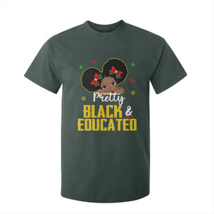 Pretty Black And Educated I Am The Strong African Queen Girl T Shirt For Kid TS09 Dark Forest Green Printyourwear