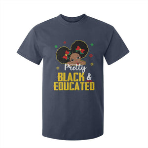 Pretty Black And Educated I Am The Strong African Queen Girl T Shirt For Kid TS09 Navy Printyourwear