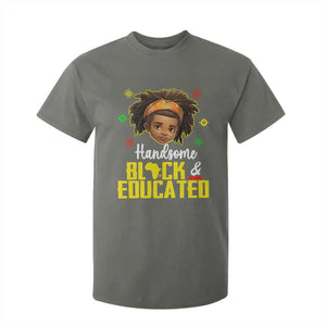 Handsome Black And Educated I Am The Strong African King Boy T Shirt For Kid TS09 Military Green Printyourwear