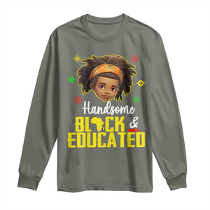 Black Pride Long Sleeve Shirt I Am The Strong African King Boy Handsome Black And Educated TS09 Military Green Print Your Wear