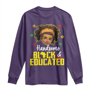 Black Pride Long Sleeve Shirt I Am The Strong African King Boy Handsome Black And Educated TS09 Purple Print Your Wear