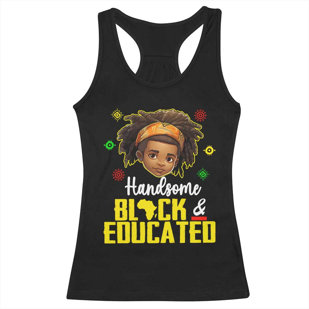 Black Pride Racerback Tank Top I Am The Strong African King Boy Handsome Black And Educated TS09 Black Print Your Wear