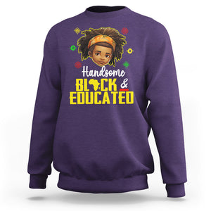 Handsome Black And Educated I Am The Strong African King Boy Sweatshirt TS09 Purple Printyourwear