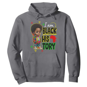 Handsome Kids Boys I Am Black History Month Hoodie TS09 Charcoal Printyourwear