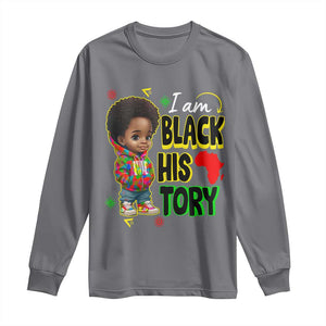 Handsome Kids Boys I Am Black History Month Long Sleeve Shirt TS09 Charcoal Print Your Wear