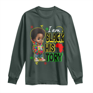 Handsome Kids Boys I Am Black History Month Long Sleeve Shirt TS09 Dark Forest Green Print Your Wear