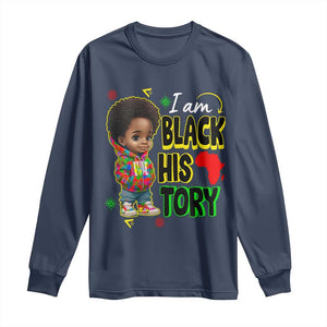 Handsome Kids Boys I Am Black History Month Long Sleeve Shirt TS09 Navy Print Your Wear