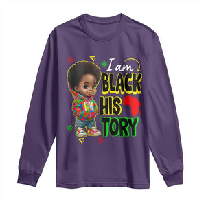 Handsome Kids Boys I Am Black History Month Long Sleeve Shirt TS09 Purple Print Your Wear