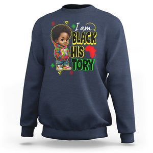 Handsome Kids Boys I Am Black History Month Sweatshirt TS09 Navy Printyourwear