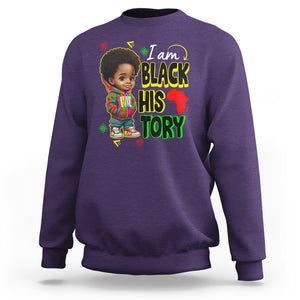 Handsome Kids Boys I Am Black History Month Sweatshirt TS09 Purple Printyourwear