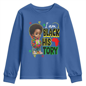 Handsome Kids Boys I Am Black History Month Youth Sweatshirt TS09 Royal Blue Print Your Wear
