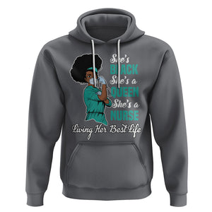 She's Black She's A Queen She's A Nurse Living Her Best Life Hoodie TS09 Charcoal Printyourwear