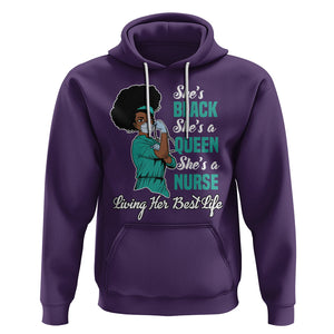 She's Black She's A Queen She's A Nurse Living Her Best Life Hoodie TS09 Purple Printyourwear