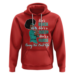 She's Black She's A Queen She's A Nurse Living Her Best Life Hoodie TS09 Red Printyourwear