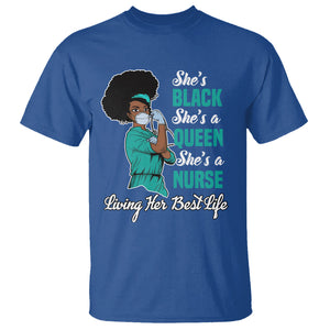 She's Black She's A Queen She's A Nurse Living Her Best Life T Shirt TS09 Royal Blue Printyourwear