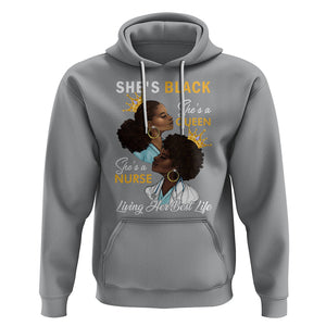 She's Black She's A Queen She's A Nurse Living Her Best Life Hoodie TS09 Sport Gray Printyourwear