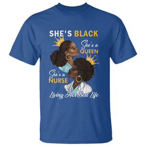 She's Black She's A Queen She's A Nurse Living Her Best Life T Shirt TS09 Royal Blue Printyourwear