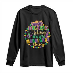 Beads And Bling It's A Mardi Gras Thing Long Sleeve Shirt TS09 Black Print Your Wear