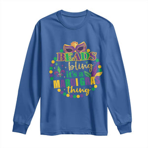 Beads And Bling It's A Mardi Gras Thing Long Sleeve Shirt TS09 Royal Blue Print Your Wear